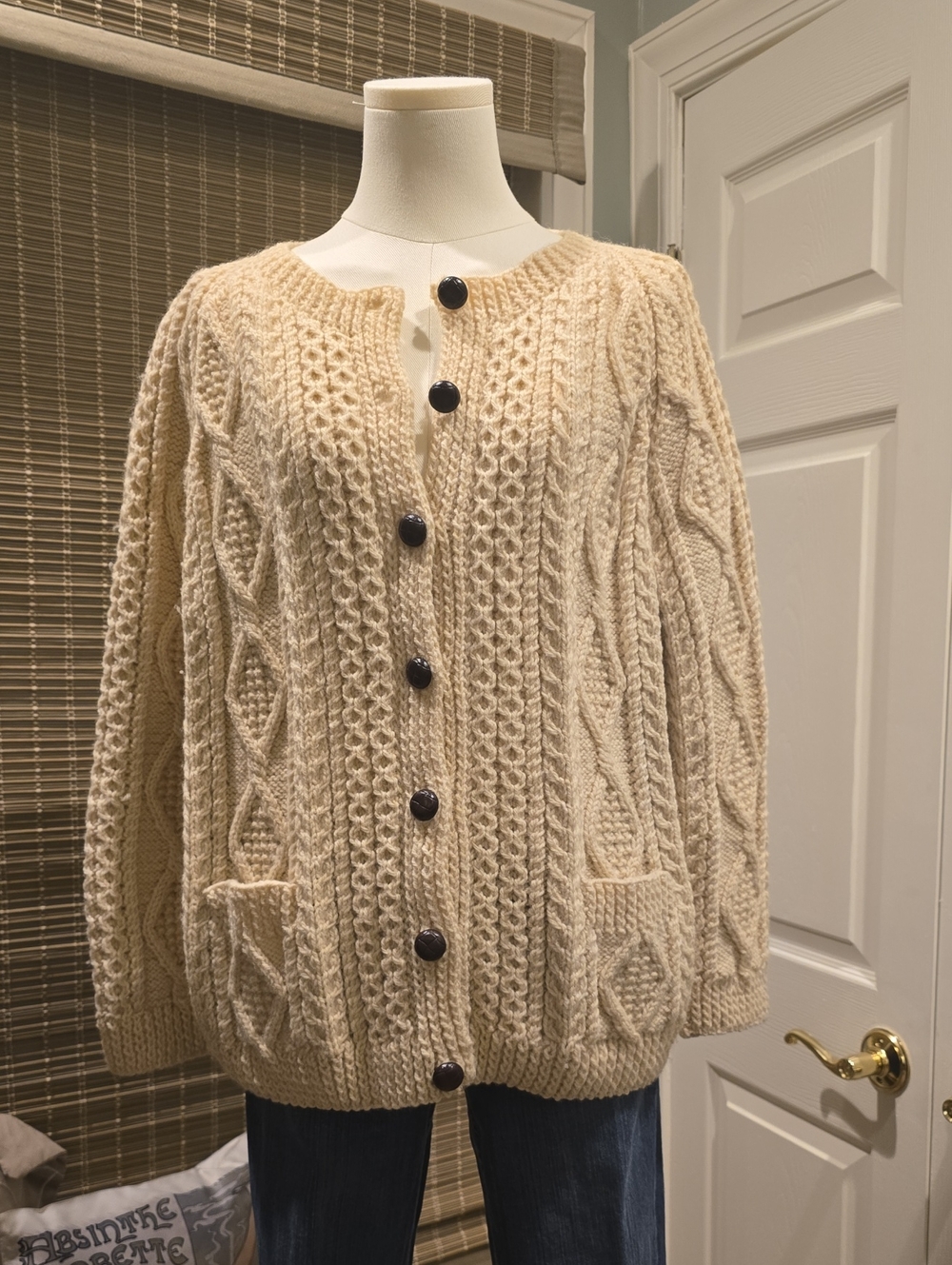 Cozy Cream Cable-Knit Button Cardigan